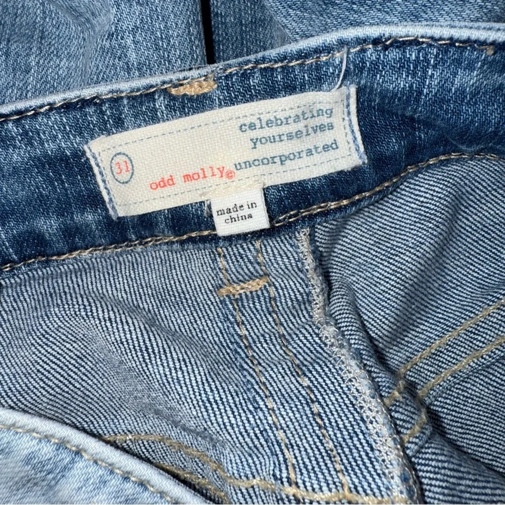 Odd Molly Groupie Cropped Jeans Painted & Embroidered Details Ankle Zip (31) - Picture 5 of 8